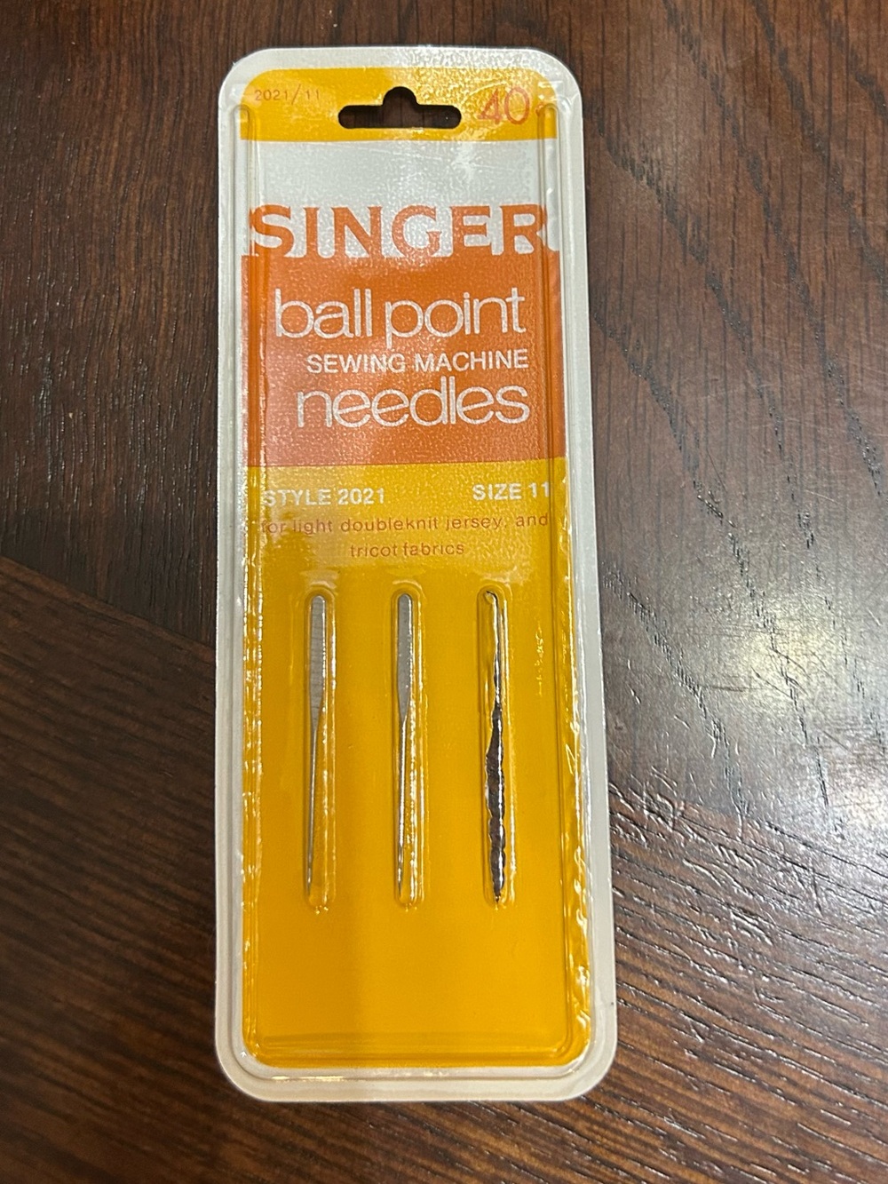 SINGER BALLPOINT SEWING MACHINE NEEDLES STYLE 2021 SIZE 11 2 ( 2 of 3) UNOPENED